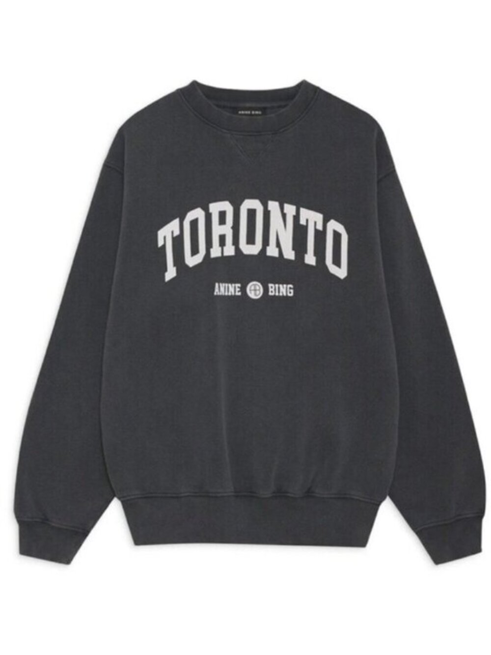 Anine Bing Ramona Toronto Charcoal Toronto Crewneck Sweatshirt